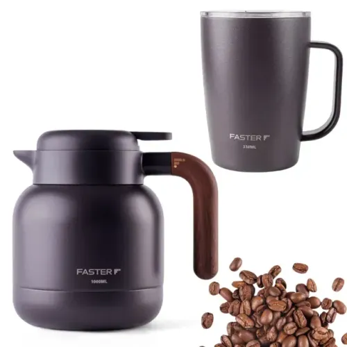  Kit Garrafa de Café Térmica + Caneca Relax 330ml Expresso - Faster