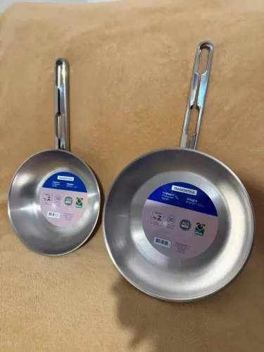Conjunto de Frigideira Tramontina Allegra em Aço Inox com Fundo Triplo 20 cm e 24 cm