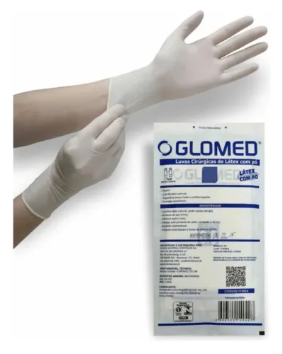 Kit 30 Pares Luva Cirúrgica Estéril De Látex Com Pó Glomed Cor 