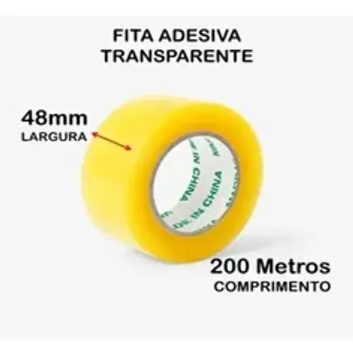 Fita Adesiva Embalagem Transparente 48mm X 200m    