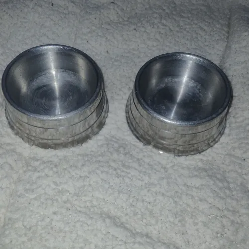 2 Comedouro pesado para pet 280ml alumínio pulido