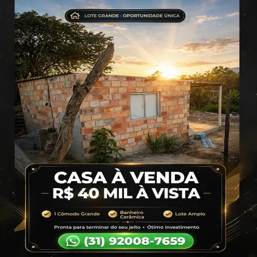Casa + Lote Grande à Venda por R$40 Mil - Betim MG - Oportunidade Única