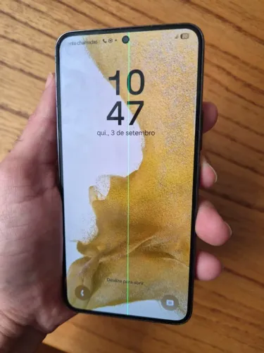 Samsung S22 256GB, Seminovo, Perfeito Funcionamento, 1 Linha Verde Que Não Atrapalha o Uso