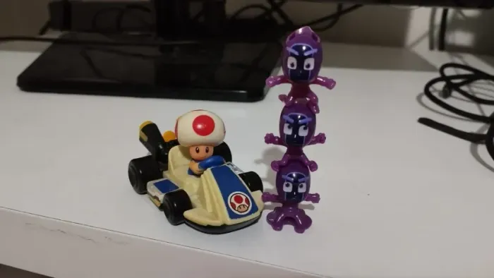 LOTE!!! toad mario kart mc donalds 2014 + pj masks ninjalinos kinder