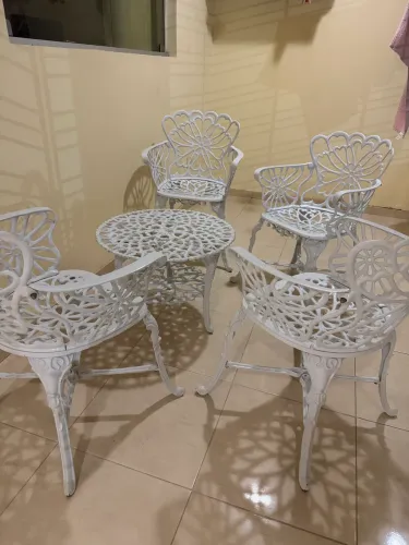 Conjunto para jardim de ferro fundido 