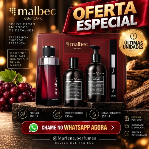 Kit presente Malbec tradicional masculino - OBoticario 