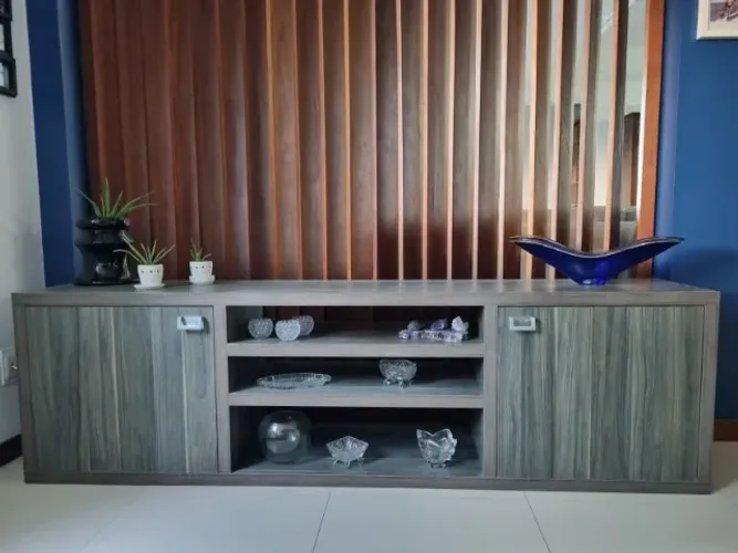 Móvel em madeira para sala, duas portas e duas prateleiras