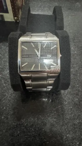 Relógio Armani Exchange AX2003 Quadrado Prateado - Original - Bom Estado