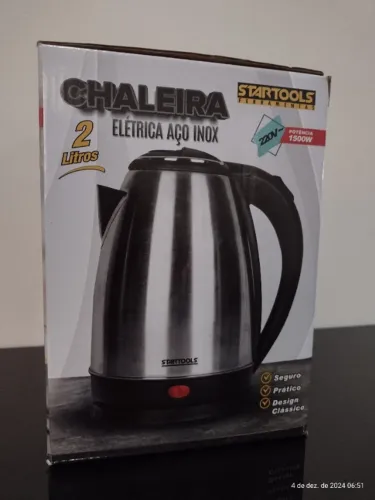 Chaleira Elétrica Inox Térmica 2L - 220v Desligamento automático Startools
