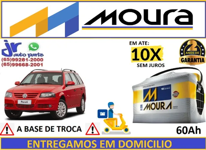 Bateria Moura Parati G4 60ah 12v 