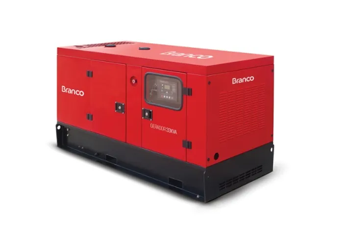 Gerador a Diesel Branco BD33000E3S Cabinado Trifásicocom ATS