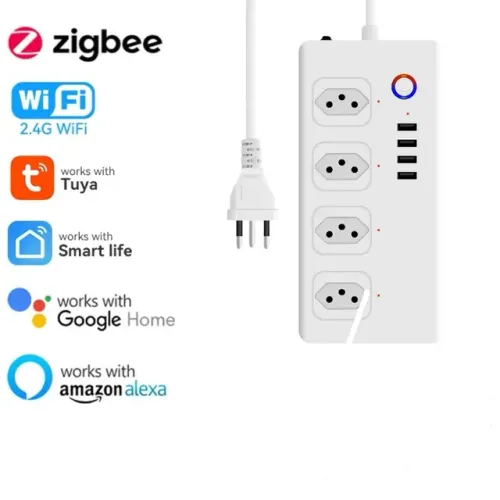 Régua Extensão Tuya smart 4 Tomadas 4 USB
