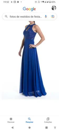 Vestido Longo Azul Royal para Festa