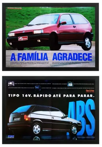 Fiat Tipo 16V Sedicivalvole - Quadro decorativo com propaganda/matéria original de revista