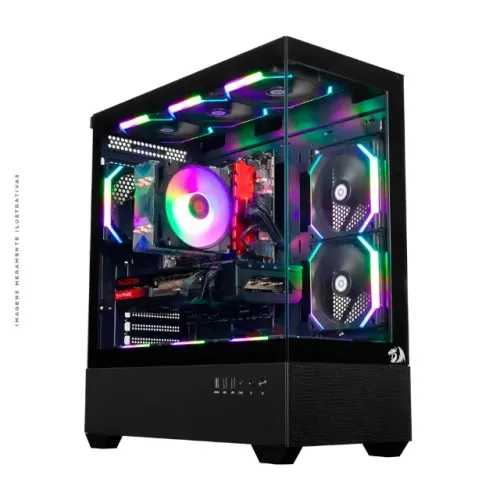 Gabinete Gamer Redragon Reflect Flow, Mid Tower, ATX, Vidro Temperado, Sem Fonte, Sem Fan,
