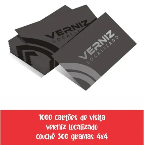 cartão de visitas em verniz localizado