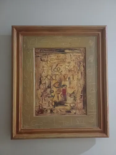 Obra de arte: "Pergaminhos" sobre tela. 
