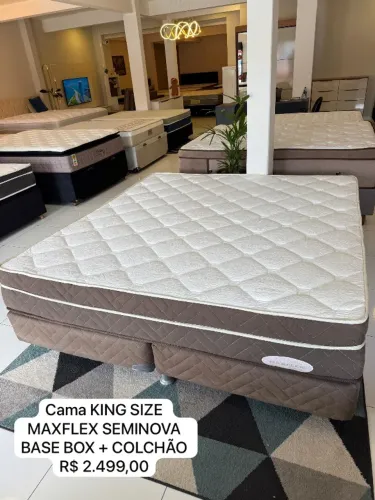Cama KING MAXFLEX COM COLCHÃO E BASE - Entrego!