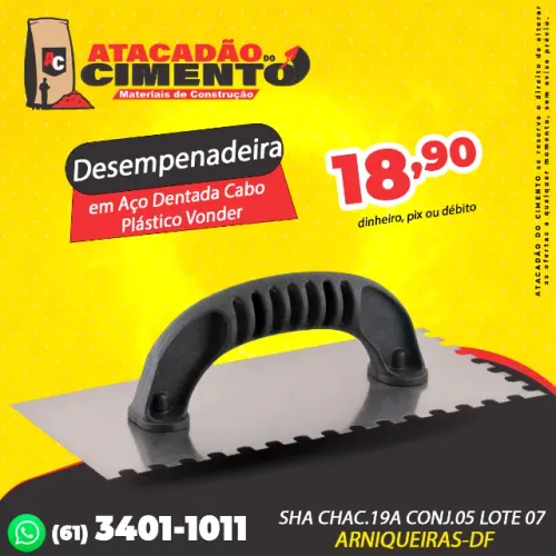 Desempenadeira em Aço Dentada Cabo Plástico Vonder