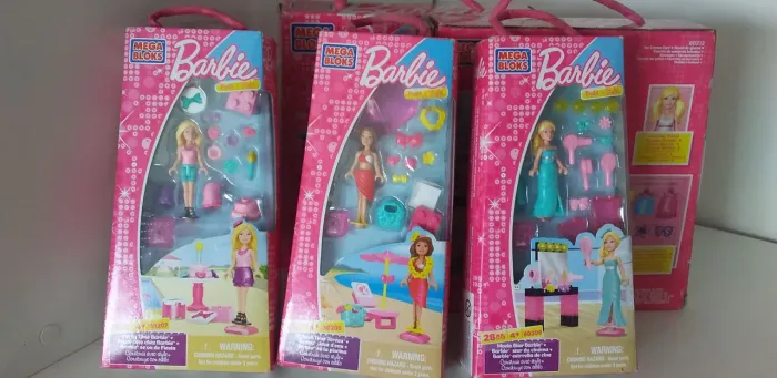 Barbie Mega Bloks 3 kits lacrados 