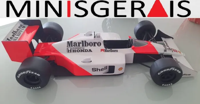 Miniatura McLaren MP4/4 Ayrton Senna 56 Cm escala 1/8