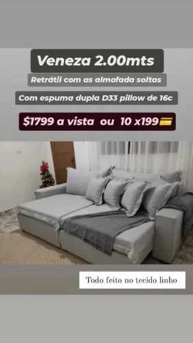 Sofá Retrátil Veneza 2.00mts - Novo