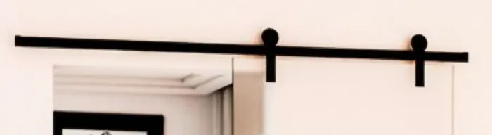 Trilho para porta de correr preto completo