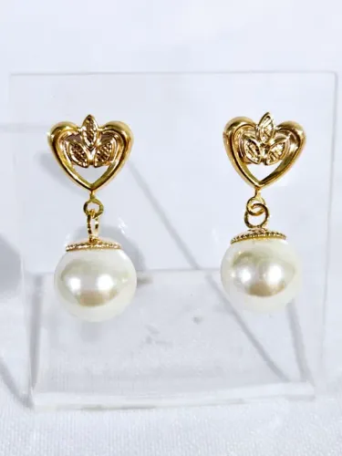 Brinco Rommanel coração banhado a ouro 18k