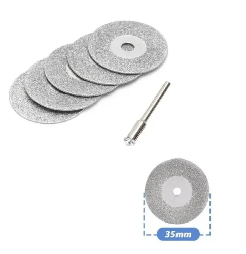 Disco de Corte Diamantado 35mm - Kit de Disco para Microretifica