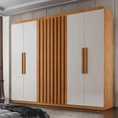 Guarda Roupa Casal 100% MDF 6 Portas 2 Gavetas Ripado Novo entregamos