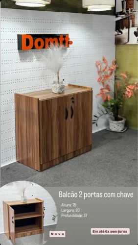 Armário balcão para Escritório 80x37x75 Novo- Em até 6x sem juros