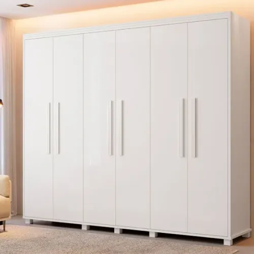 Guarda Roupa 6 Portas 6 Gavetas Pequim 100% MDF Varios modelos Branco