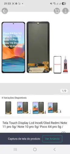 Tela touch-screen +Bateria