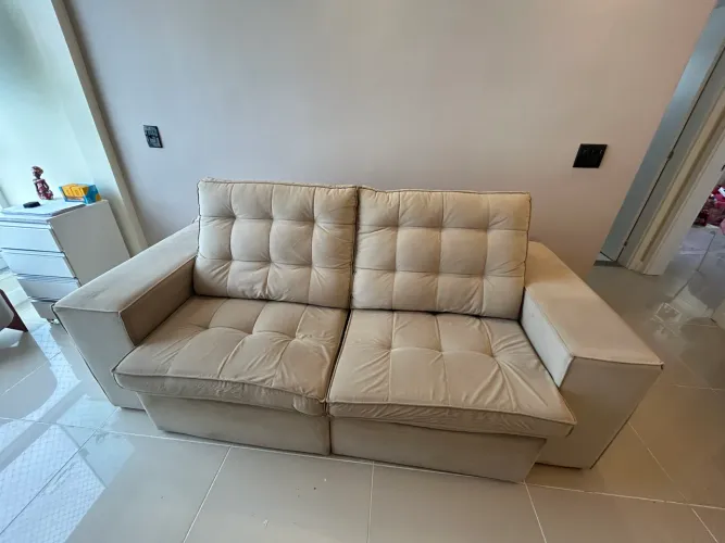 Sofá retrátil e reclinável lar shopping 