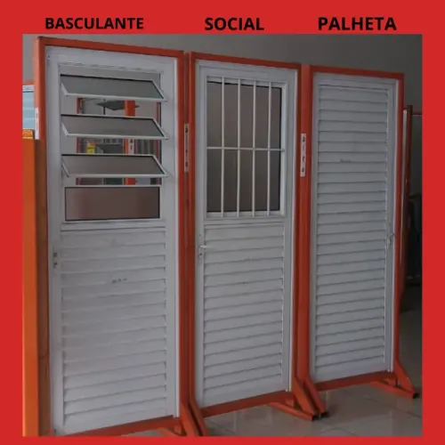 Porta Basculante Aluminio Branco 2.10x80 cod 88 - frete a/c - pagamento na entrega