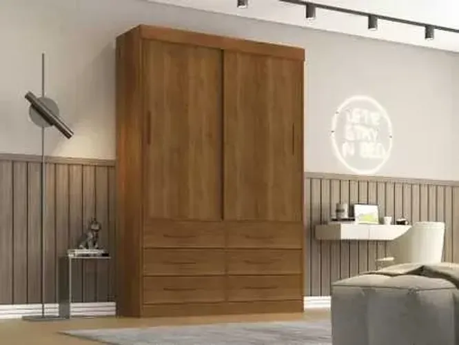 Guarda Roupa 2 Portas 6 Gavetas Novo Fazemos Entrega