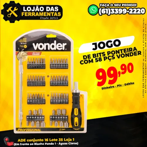 Jogo de Bits Ponteira Com 58 Pçs Vonder