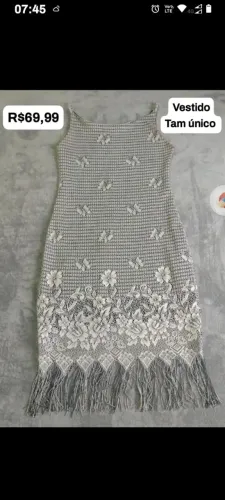 Vestido renda cinza