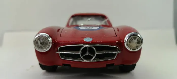 BURAGO Vermelho Mercedez Benz 300 SL 1954 Escala 1/24 Vermelho Customizado Corridas