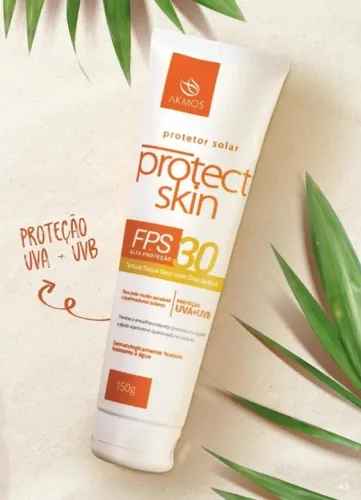 Protetor Solar Fps 30 Protect Skin 150g, Alta proteção contra os raios UVA e UVB FPS 30