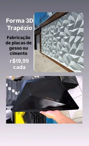 Forma 3D Trapézio para Placas de Gesso ou Cimento