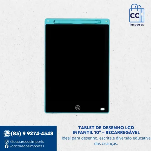 Tablet de Desenho LCD Infantil 10? - Recarregável