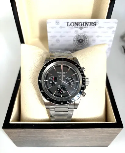 Relógio Longines Conquest Chronograph + Caixa Preta - NOVO! 