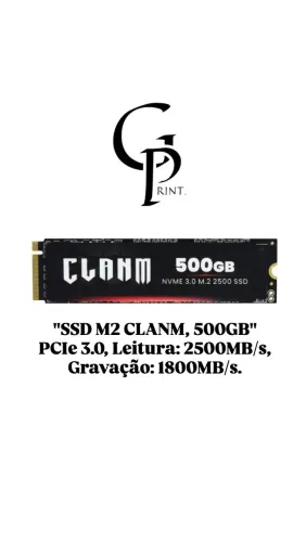SSD M2 - 1TB / 500GB, PCIe 3.0  PROMOÇÃO 