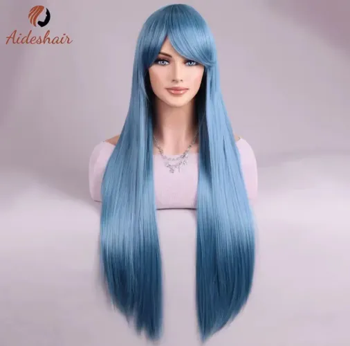 Peruca azul cosplay