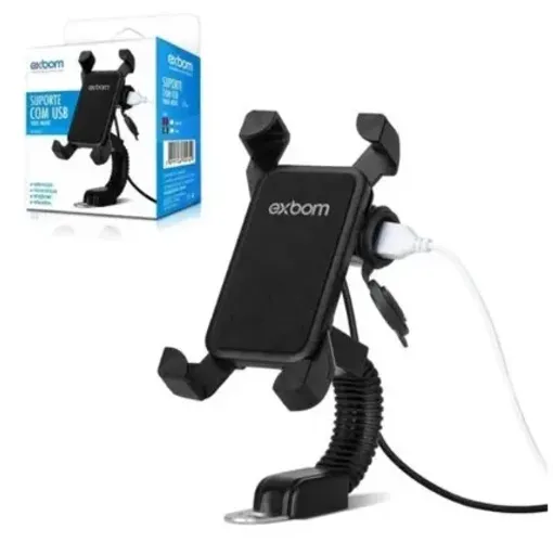 Suporte De Celular para Moto com Carregador Usb Exbom SP-CA55