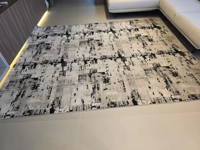 Tapete Importado origem turquia Mahal  100% Polipropileno 2,50x3,00 cor cinza/preto