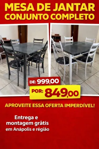 Mesa 4 cadeiras 1.20m 