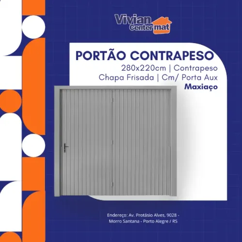 Portão Chapa Frisada 280 x 220cm Maxiaço