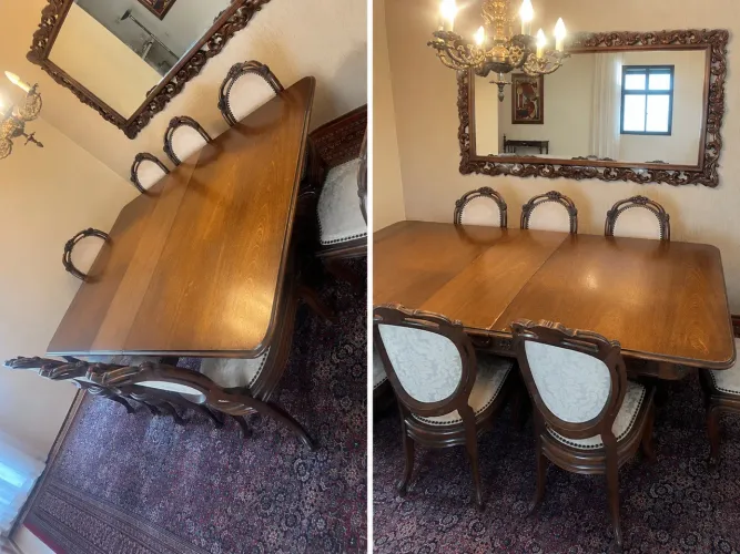 mesa de jantar madeira maciça 8 cadeiras
